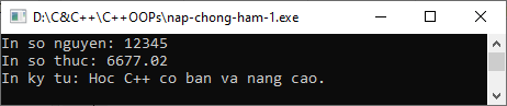 Nạp chồng hàm trong C++