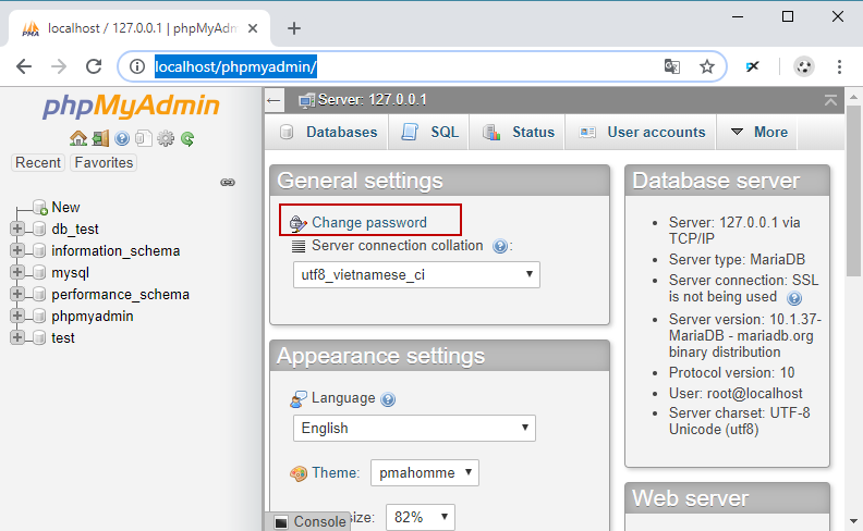 Đổi mật khẩu MySQL Root trên XAMPP Đổi mật khẩu MySQL Root trên XAMPP