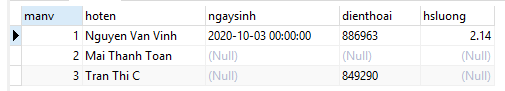 Ví dụ Tạo bảng trong MySQL Ví dụ Tạo bảng trong MySQL