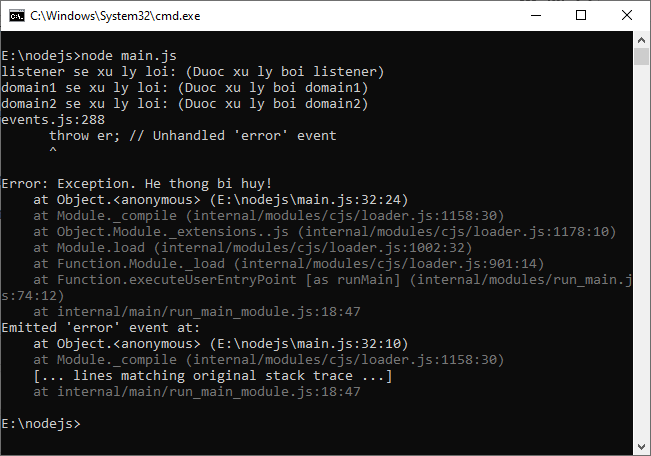 Domain Module trong Node.js Domain Module trong Node.js