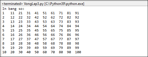 Bài tập vòng lặp trong Python Bài tập vòng lặp trong Python