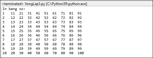 Bài tập vòng lặp trong Python