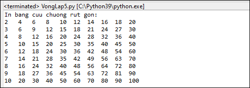 Bài tập vòng lặp trong Python