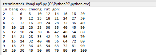 Bài tập vòng lặp trong Python Bài tập vòng lặp trong Python