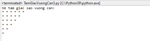 Bài tập Python - Vẽ tam giác vuông cân trong Python Bài tập Python - Vẽ tam giác vuông cân trong Python