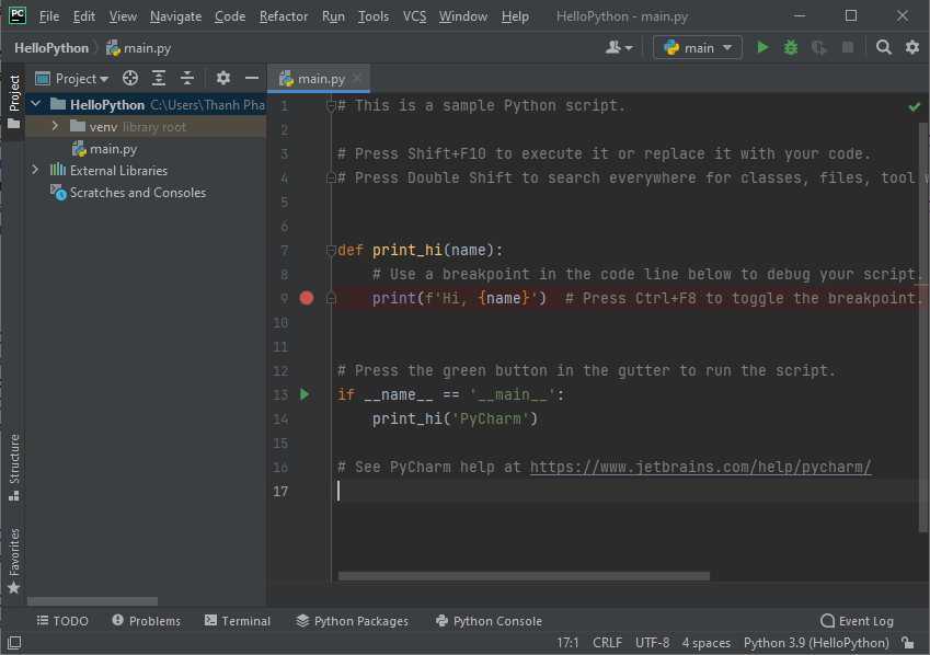 Hướng dẫn bạn lập trình Python với PyCharm Community Edition Hướng dẫn bạn lập trình Python với PyCharm Community Edition Studio Code