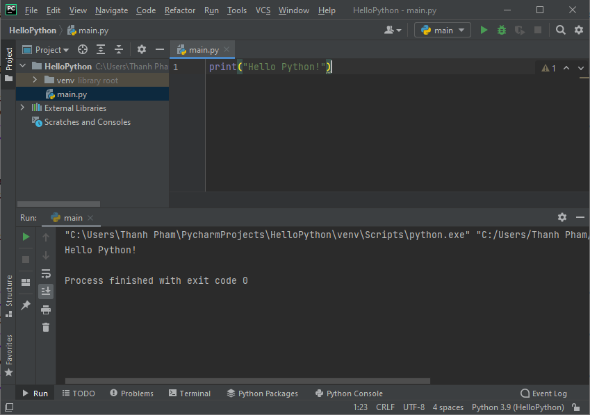Hướng dẫn bạn lập trình Python với PyCharm Community Edition Hướng dẫn bạn lập trình Python với PyCharm Community Edition Studio Code