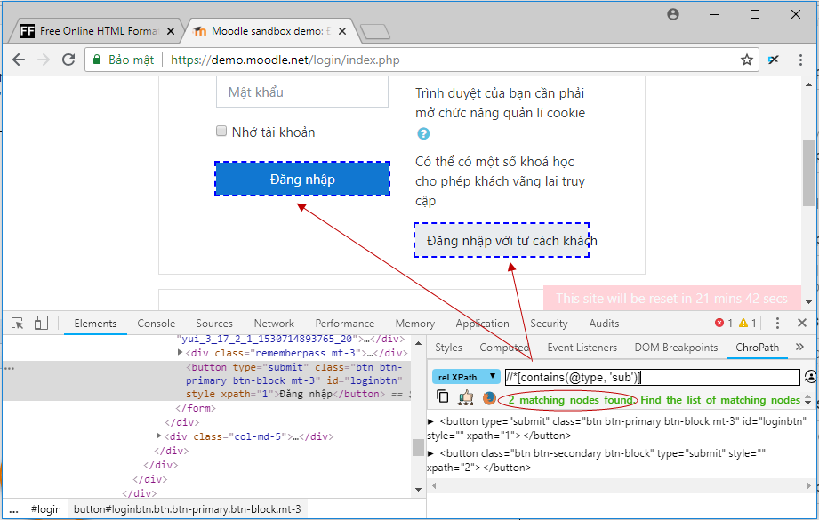 Ví dụ phương thức contains trong XPath Ví dụ phương thức contains trong XPath