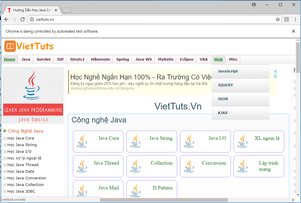 Ví dụ Mouse actions trong Selenium Ví dụ Mouse actions trong Selenium