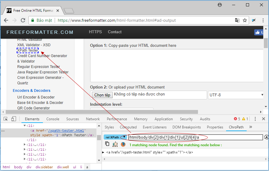 Ví dụ XPath tuyệt đối Ví dụ XPath tuyệt đối