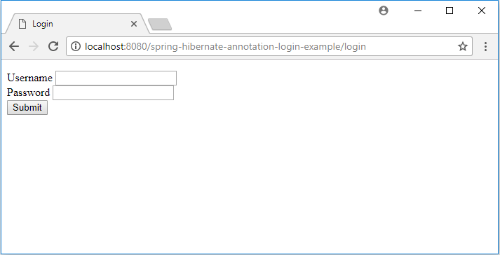 Ví dụ login trong Spring 4 Web MVC - Hibernate 4 Annotation