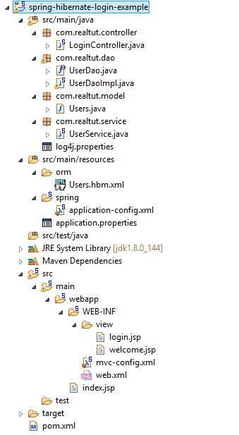 Ví dụ login trong Spring 4 Web MVC - Hibernate 4 XML Mapping