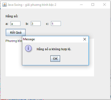 giải phương trình bậc 2 trong java swing giải phương trình bậc 2 trong java swing