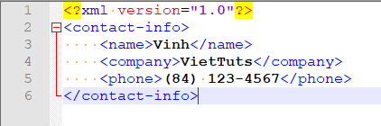 View XML trong Notepad++